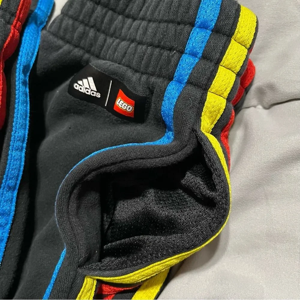Lego Adidas Hoops Sweat Pants Boys 4T Joggers Black Red Yellow Blue Basketball